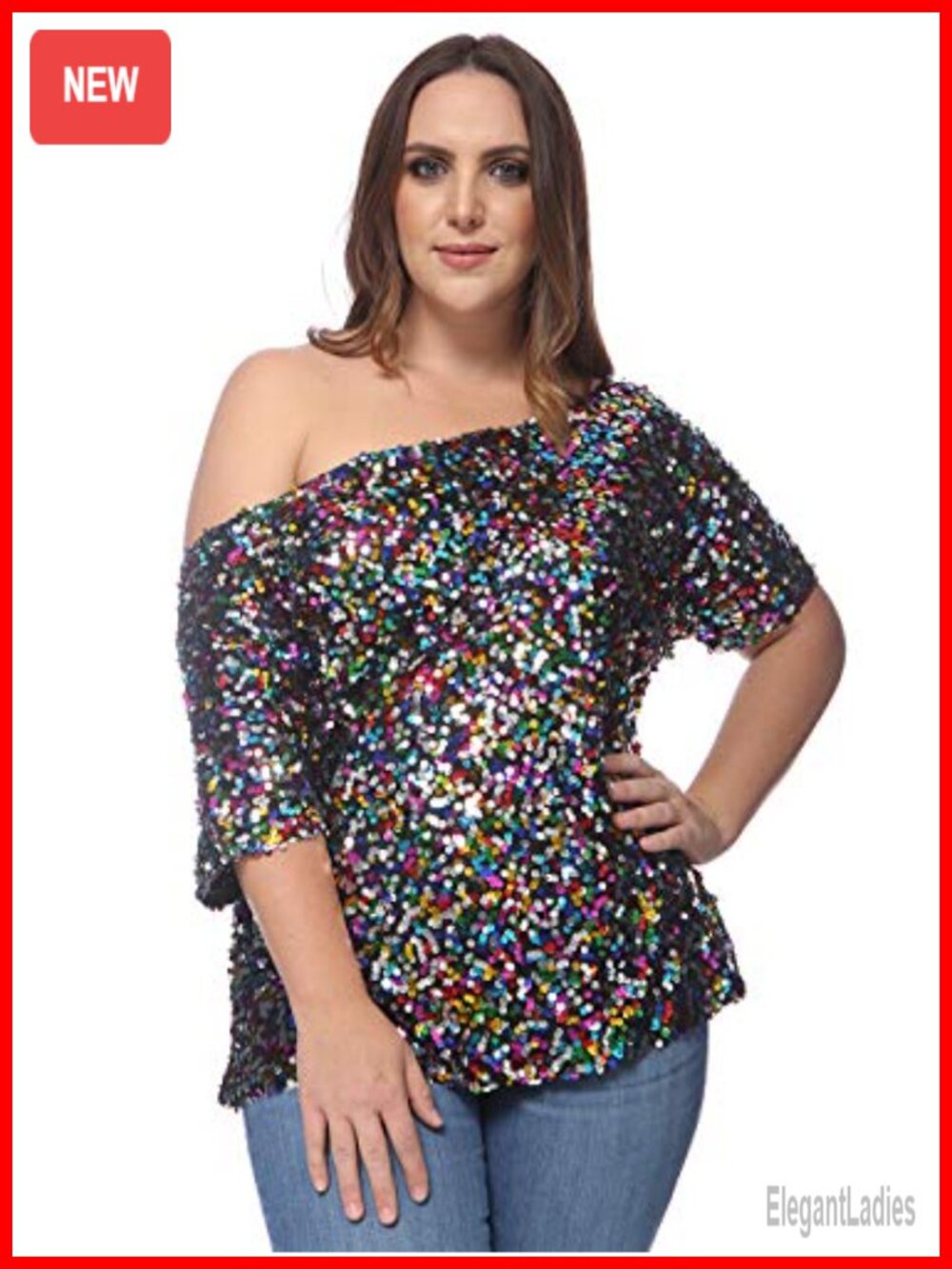 Sequin One Shoulder Top Party Club Top